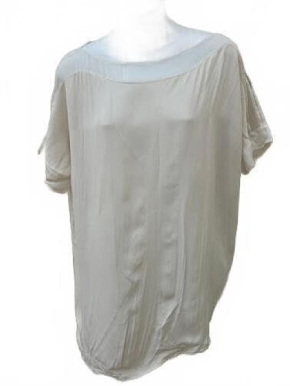 GO Silk Cream Silk Blouse Large
